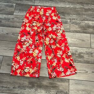 Zara size medium vibrant red floral pant